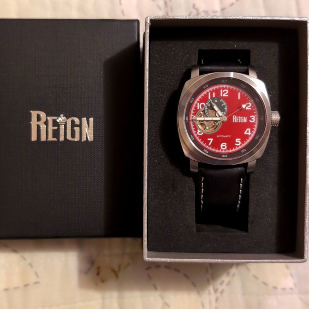 Men's Reign Impaler Semi-Skeleton Automatic W/ leather band